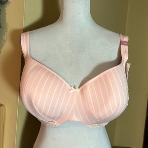 CACIQUE Size 44DDD Lightly Lined Balconette Underwire Bra Nude Comfort $55 NEW